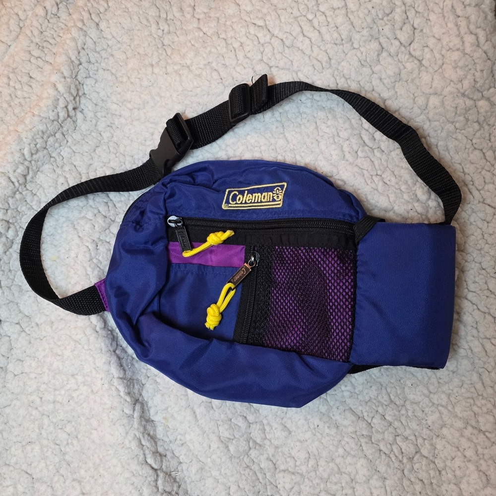 Vintage Coleman Outdoor Waist Pack 90s Retro Blue Purple